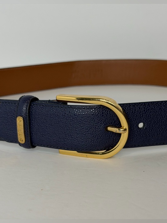 Ralph Lauren Accessories - Ralph Lauren RLL  leather belt size S in navy blue gold-tone buckle